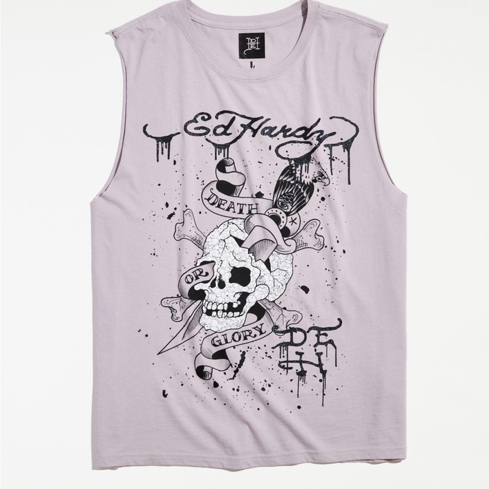 Ed hardy death or glory tank top